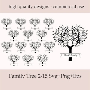 Familienbaum Svg 2-15 Member, Baum des Lebens Svg, Baum des Lebens Svg, Baum Baum Plotterdatei, Baum Baum Plotterdatei, Baum Plotterdatei
