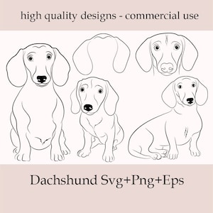 Dachshund SVG, Cut File for Cricut, Dachshund SVG Bundle, Wiener Dog Svg Bundle, Dachshund Puppy Vector, Clipart, Dachshund Silhouette