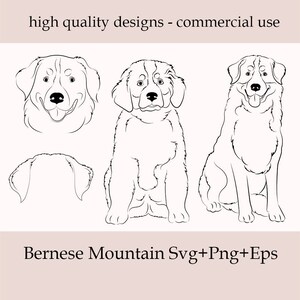 Berner Sennenhund Schneidedatei für Cricut, Hundepng, Laserschnittdatei CNC, Welpe Berner Berg Silhouetten, Berner Png, Clipart