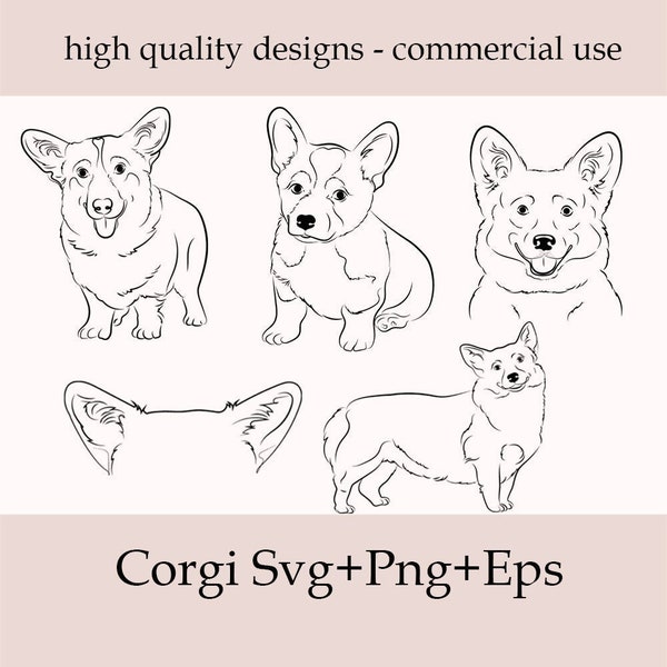 Corgi Svg,Pembroke Welsh Svg,Corgi Svg Cut File,Cute Corgi Dog,Corgi Mom Svg,Corgi SVG Bundle,Cricut or Laser Cutter,Corgi PNG EPS files