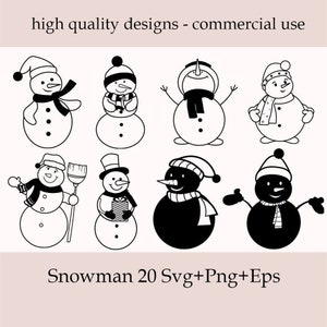 Sneeuwpop SVG-bundel, sneeuwpop clipart, Nieuwjaar Svg, sneeuwpop overzicht Vector, gesneden bestanden voor Cricut, schattige sneeuwpop Svg, gelukkig Nieuwjaar ontwerp