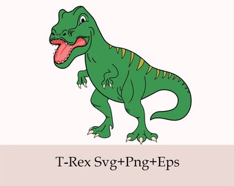 T-Rex Svg, Dinosaur SVG, Trex Png, T Rex Clipart, Dino Svg, Digital Download, Cute Dinosaur Svg