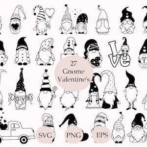 Valentines Gnome Svg Bundle, Love Svg, Valentine Svg, Cut File, Cricut, Cartoon, Hear Svg ,Clip Art, Silhouette, Valentines Day Svg