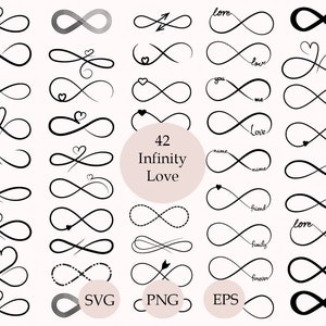 Infinity Svg, Infinity Love Svg Bundle, Forever Infinity Svg, Infinity Clipart, T Shirt Design, Infinity Heart Svg, Love Svg, Valentine Svg