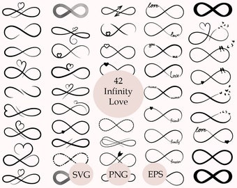 Infinity-Svg, Infinity-Liebe-Svg-Bundle, für immer Infinity-Svg, Infinity-Clipart, T-Shirt-Design, Infinity-Herz-Svg, Liebessvg, Valentinstag-Svg