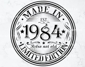 41.º cumpleaños SVG, 1984 SVG, Nacido en 1984 Vintage SVG, Vintage 1984 Cricut, Descarga digital