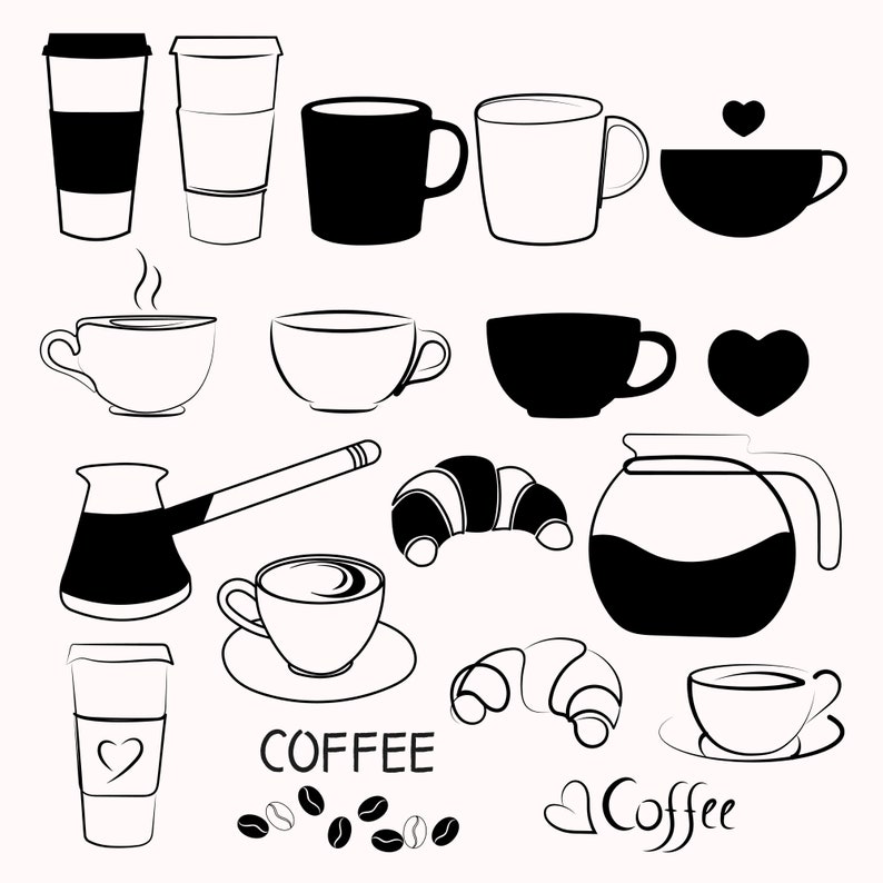 Coffee Svg Bundle Coffee Cup Svg Cut Files for Cricut Etsy