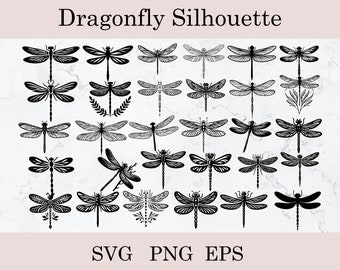 Paquete SVG de libélula, SVG de insecto, clipart de libélula, archivos de corte para Cricut, SVG de libélulas, SVG popular, SVG de moda