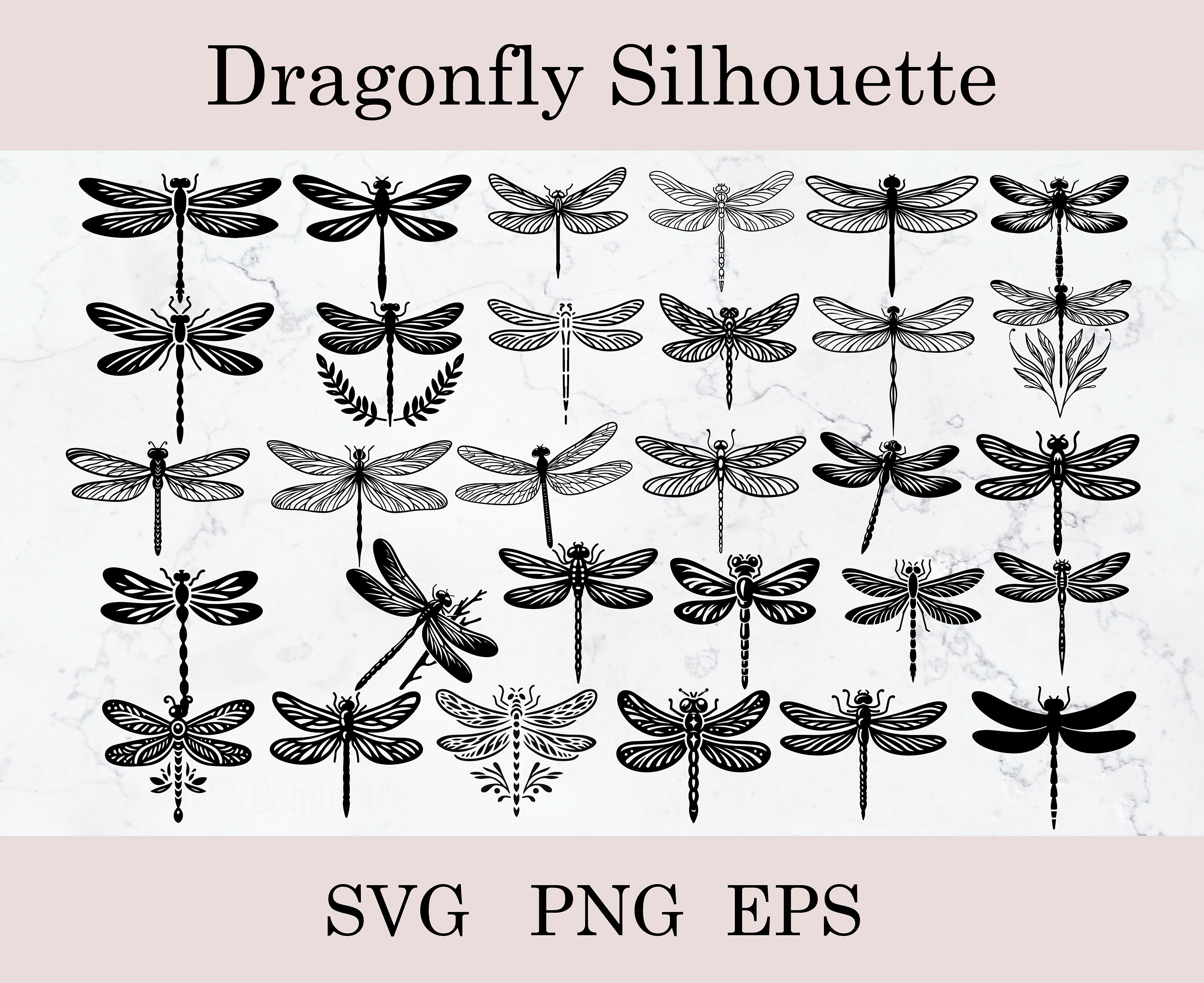 Dragonfly SVG Bundle, Insect Svg, Dragonfly Clipart, Cut Files for ...