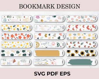 Paquete de marcadores SVG, plantilla de marcador SVG, diseño de marcador bohemio, libro de lectura SVG, SVG popular