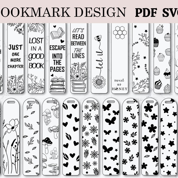 Bookmark SVG Bundle, Bookmark Template Svg, Reading Svg, Floral Bookmark Design
