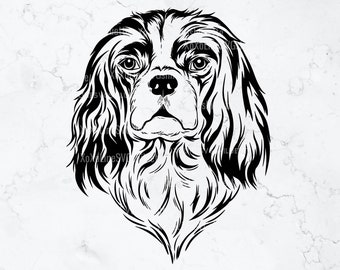 Cavalier King Charles Spaniels Svg, Archivos para Cricut, Cortar archivos para silueta, Descarga instantánea, Cavalier Shirt Png, Cavalier Clipart