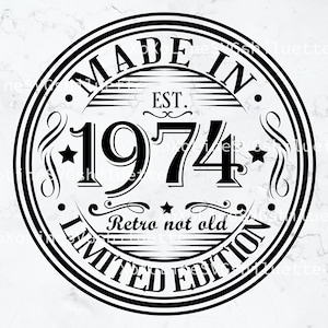 51th Birthday Svg, 1974 svg, Born In 1974 Vintage Svg, Vintage 1974 Cricut, Digital Download