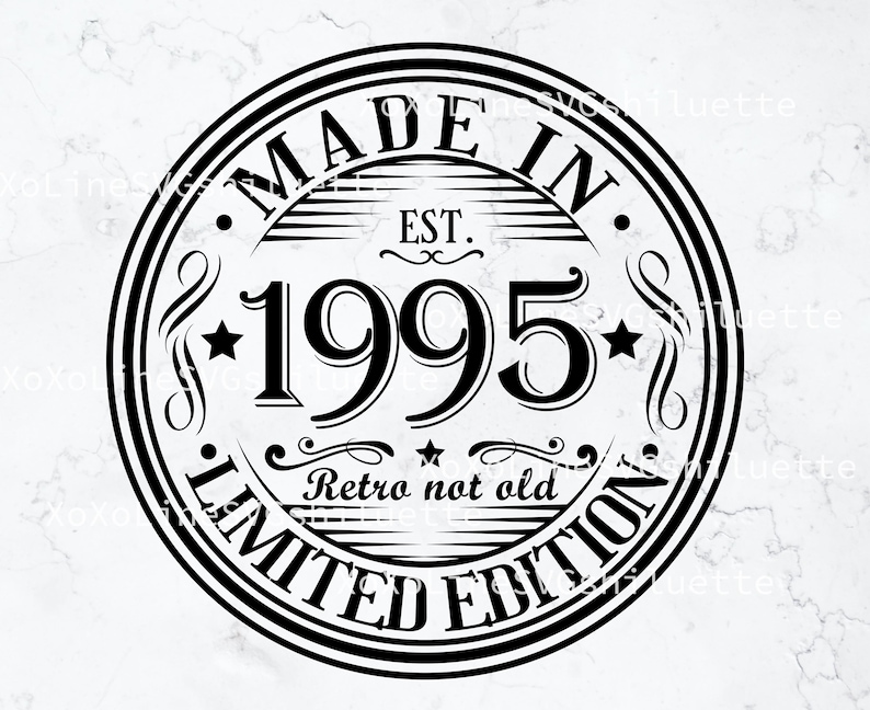 30th Birthday Svg, 1995 svg, Born In 1995 Vintage Svg, Vintage 1995 Cricut, Digital Download