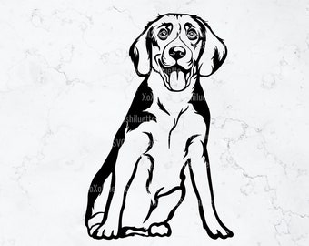 Beagle Svg, Beagle silhouet, gluren beagle hond, Beagle moeder hondenliefhebber, Beagle clipart, schets, artwork