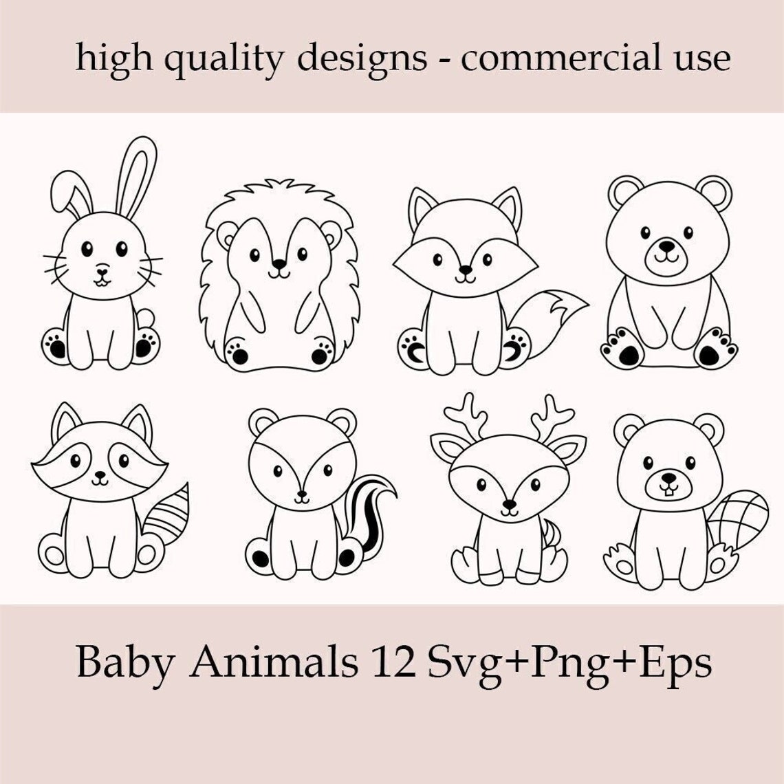 Baby Animals Svg Bundle Cute Animal Svg Woodland Animals Etsy