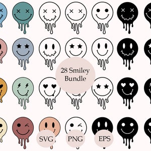 Smiley Gesicht geschnitten Datei, Vintage / Retro Smiley, Groovy Gesicht, Emoji geschnitten, geschnitten Datei