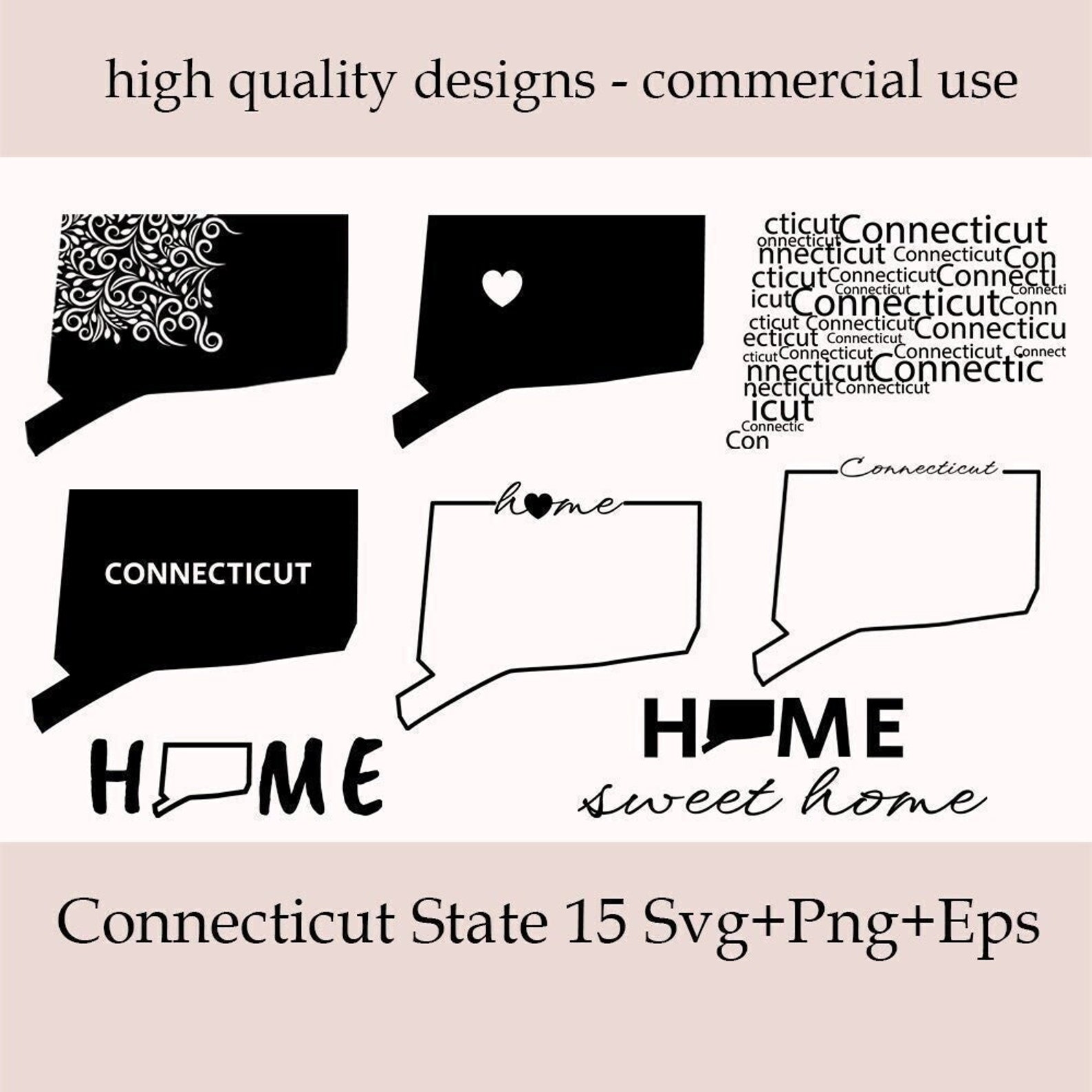 Svg Ct Connecticut SVG, Connecticut State Svg, Silhouette, Connecticut Outline ...