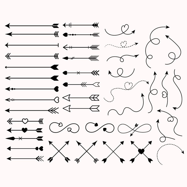 Arrow SVG Bundle Archery Arrows Svg Arrow With Heart Svg Etsy