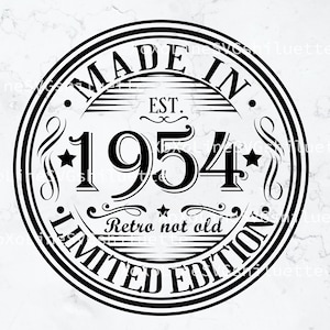 71th Birthday Svg, 1954 svg, Born In 1954 Vintage Svg, Vintage 1954 Cricut, Digital Download