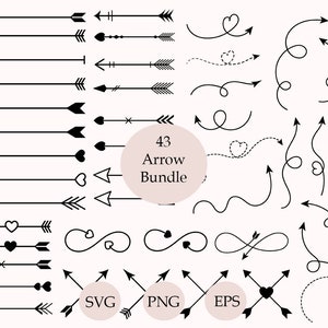 Arrow SVG Bundle, Archery Arrows Svg, Arrow With Heart Svg, Valentine Love Decor, Bow Svg, Arrow Clipart,Silhouette, Cricut Cut Files