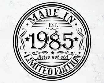 SVG de 40 cumpleaños, SVG de 1985, SVG vintage de 1985, Cricut vintage de 1985, Descarga digital