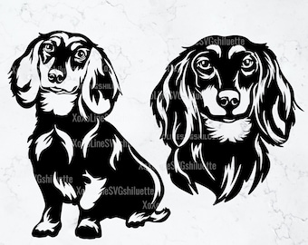 Paquete Dachshund SVG, Perro Svg, Archivo de corte Dachshund para Cricut, Silueta Dachshund, Imágenes Prediseñadas de Dachshund, Esquema de Dachshund