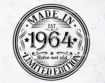 61th Birthday Svg, 1964 svg, Born In 1964 Vintage Svg, Vintage 1964 Cricut, Digital Download