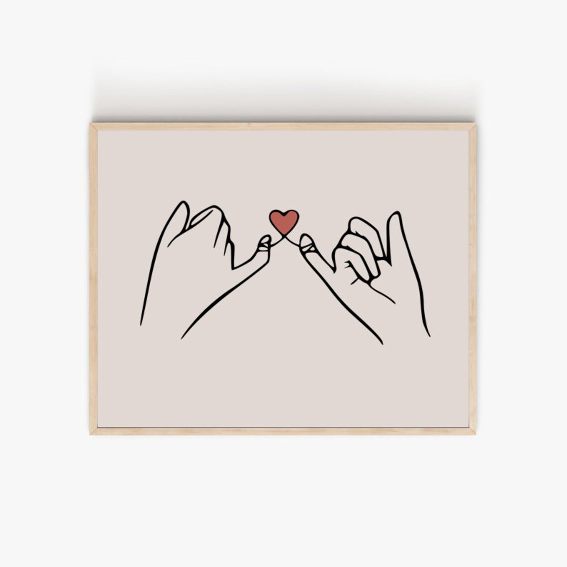 Hand Heart Printable in One Line Drawing Love Hands Gesture | Etsy