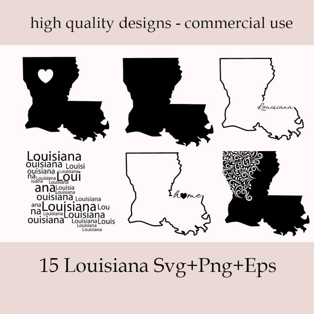 Louisiana SVG Bundle, Silhouette, Louisiana State Clipart, Louisiana