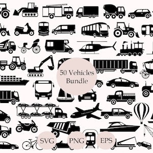 Vehicles Svg Bundle, Transportation Svg, Airplane Svg, Vehicle Clipart,Construction truck svg, Excavator Svg, Crane Svg, Truck Svg,Cut Files