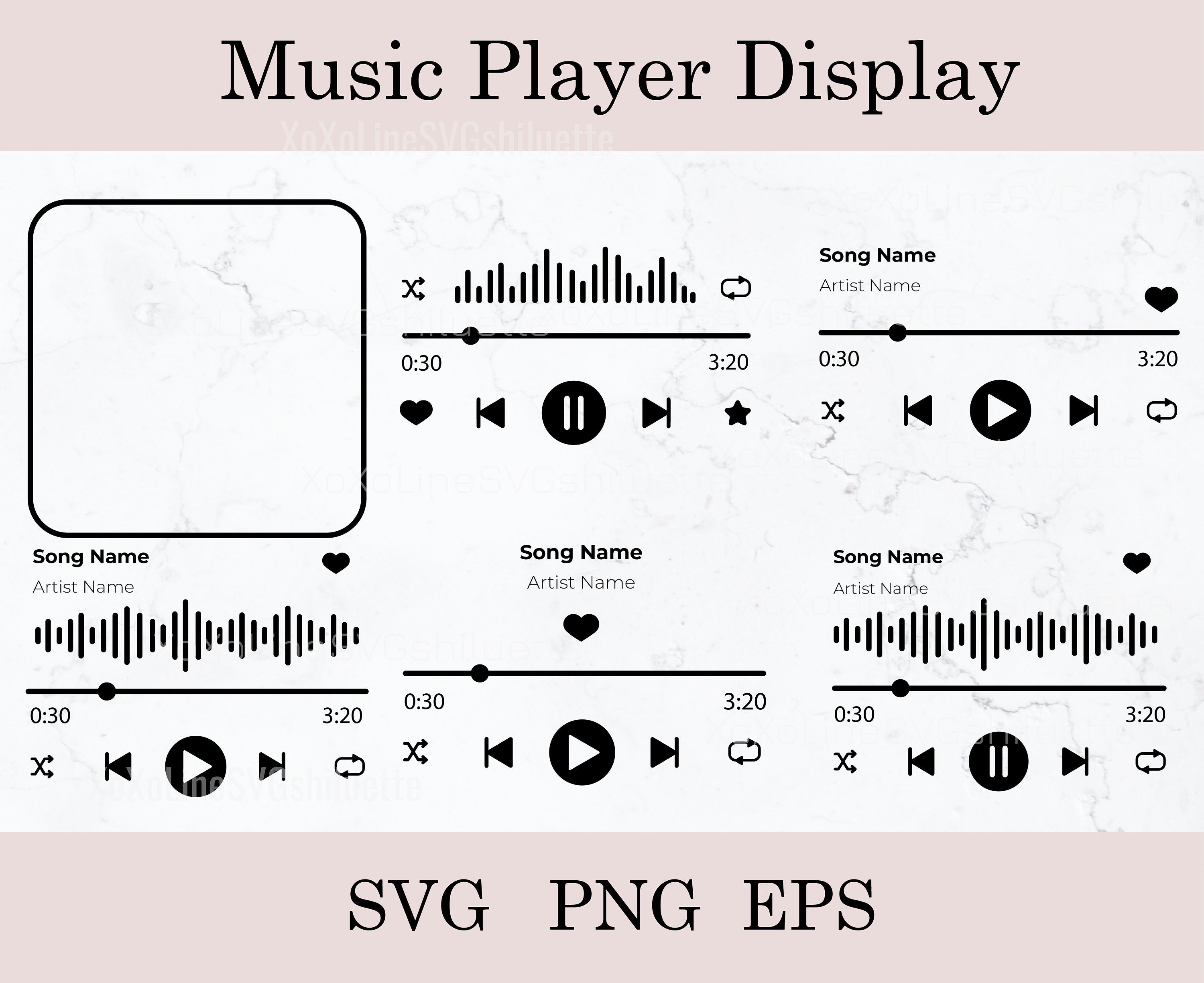 Music Player Svg, Music Player Display, Audio Control Svg, Play Buttons Svg, Music Player Cut Files, Cut File For Cricut