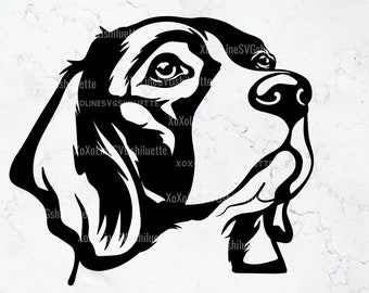 Beagle Svg, Beagle silhouet, gesneden bestand voor Cricut, Beagle Vector, Beagle hond gluren, Beagle moeder hondenliefhebber, Beagle Clipart