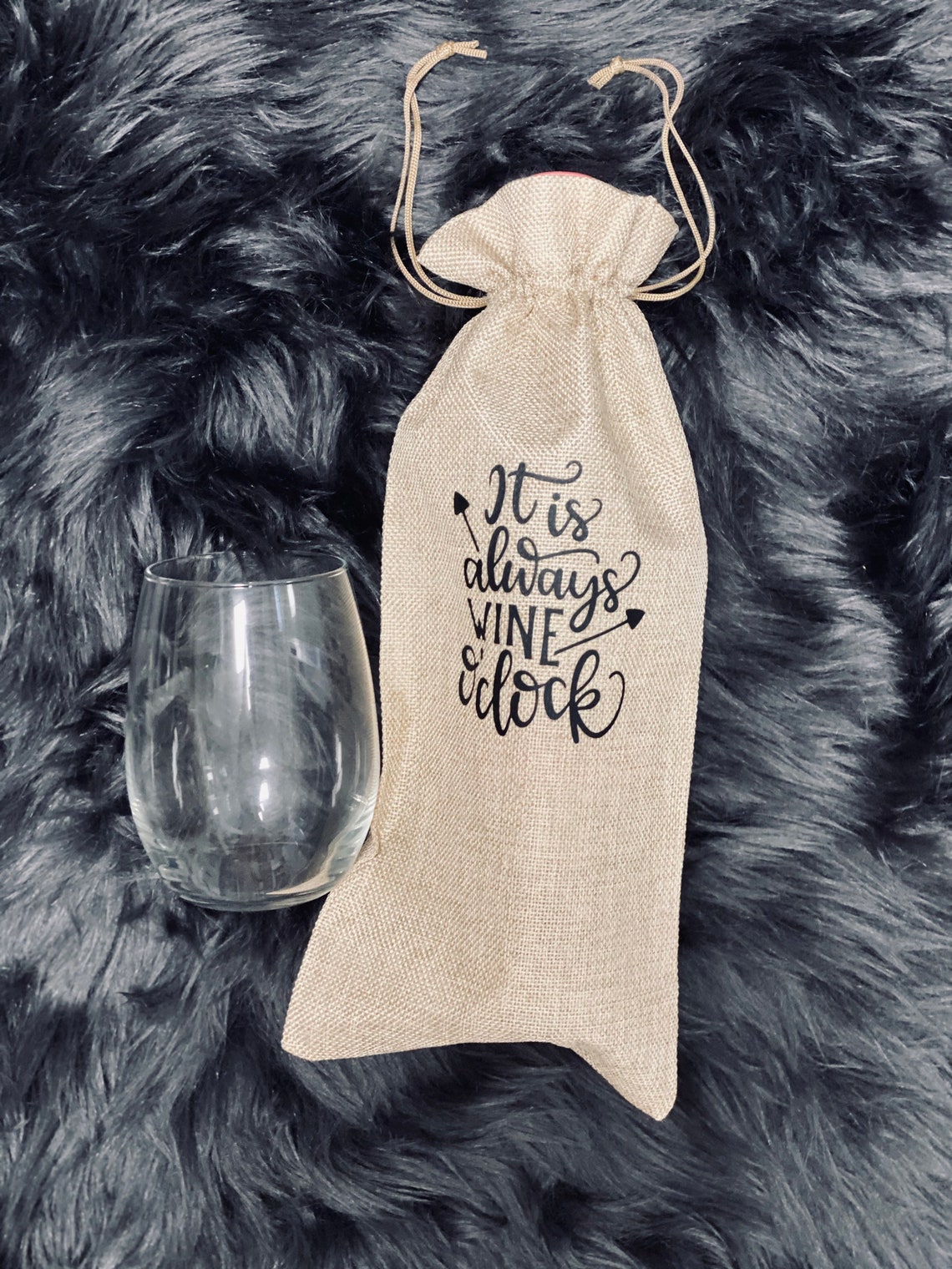 Burlap Wine Bag Etsy