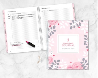 Breast Cancer Health Journal / Cancer Treatment Organizer / Symptom Tracker / Chemo Diary / Added 26 Week & 12 Month Undated Planner