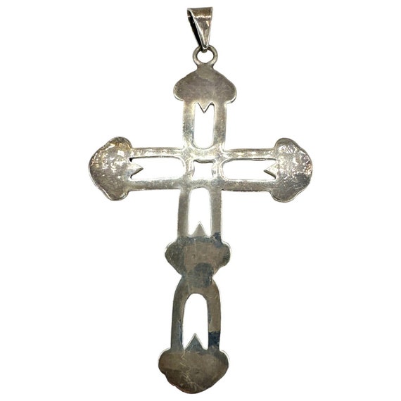 Sterling Silver Cross Large Pendant Mexico 925 - image 3
