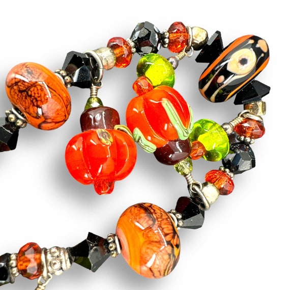 Pumpkin Glass Charm Beads Bracelet Multi-Shape St… - image 7