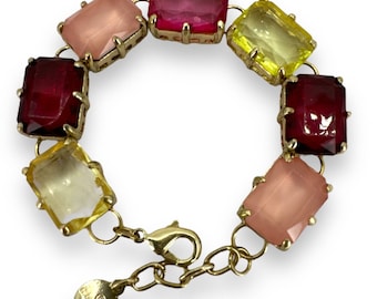 R.J. Graziano Large Multi-Color Rectangular Links Bracelet Joyful