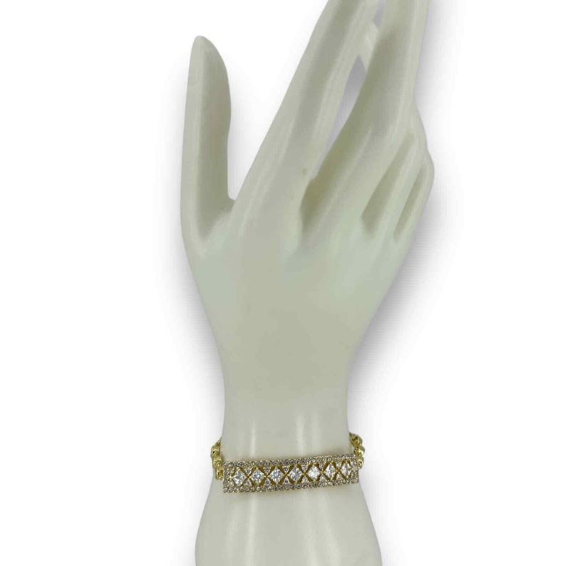 Brighton Rhinestone Fashion Bracelet Gold Plated Adjustable image 1