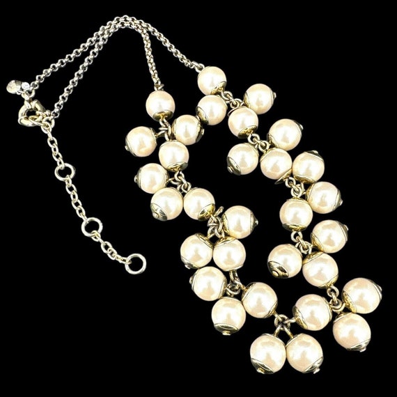 J. Crew Statement Necklace Faux Pearl Beaded Chun… - image 9
