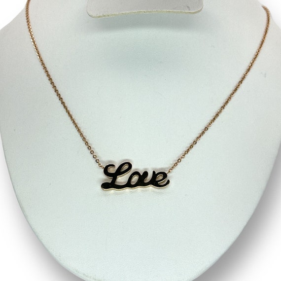 Love Link Pendant Stainless Steel Gold Color Neck… - image 2