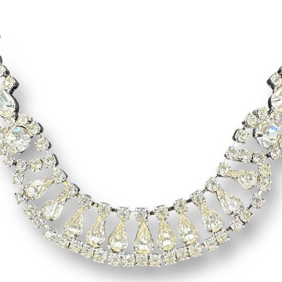 Kramer Rhinestone Statement Necklace Clear Rhines… - image 3