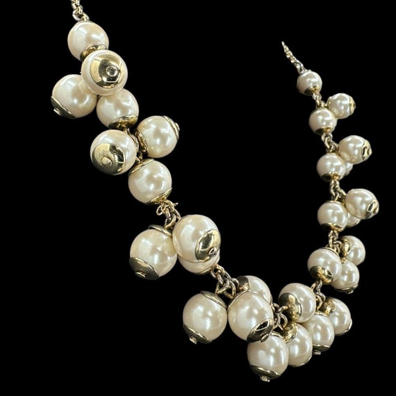 J. Crew Statement Necklace Faux Pearl Beaded Chun… - image 6