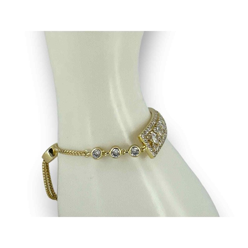 Brighton Rhinestone Fashion Bracelet Gold Plated Adjustable image 2