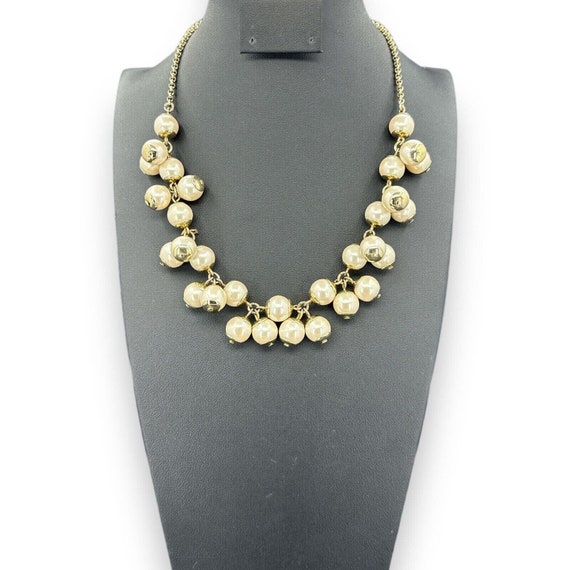 J. Crew Statement Necklace Faux Pearl Beaded Chun… - image 2