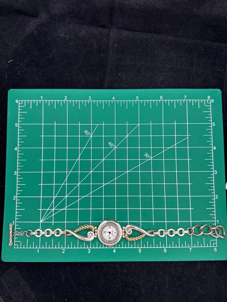 Brighton Charleston Watch Two Tone Silver Gold Scroll Bracelet Toggle Clasp image 10