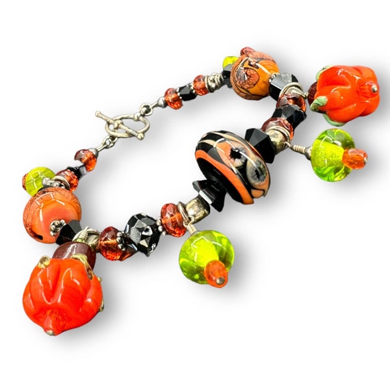 Pumpkin Glass Charm Beads Bracelet Multi-Shape St… - image 6