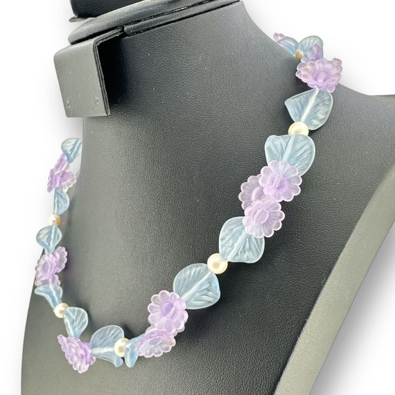 Resin Multi-Color Flower with Pearl Spacer Choker… - image 2