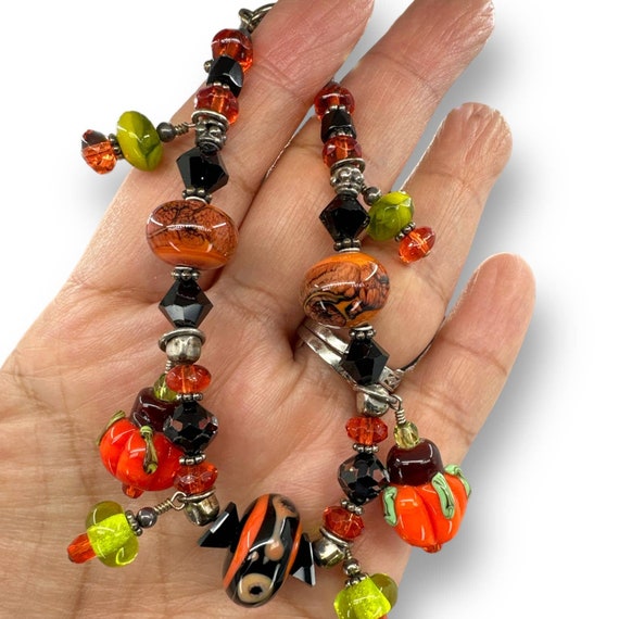 Pumpkin Glass Charm Beads Bracelet Multi-Shape St… - image 8