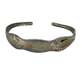 Vintage Wm. A. Rogers Oneida Spoon Cuff Bracelet Silver Plate Blank ID Style
